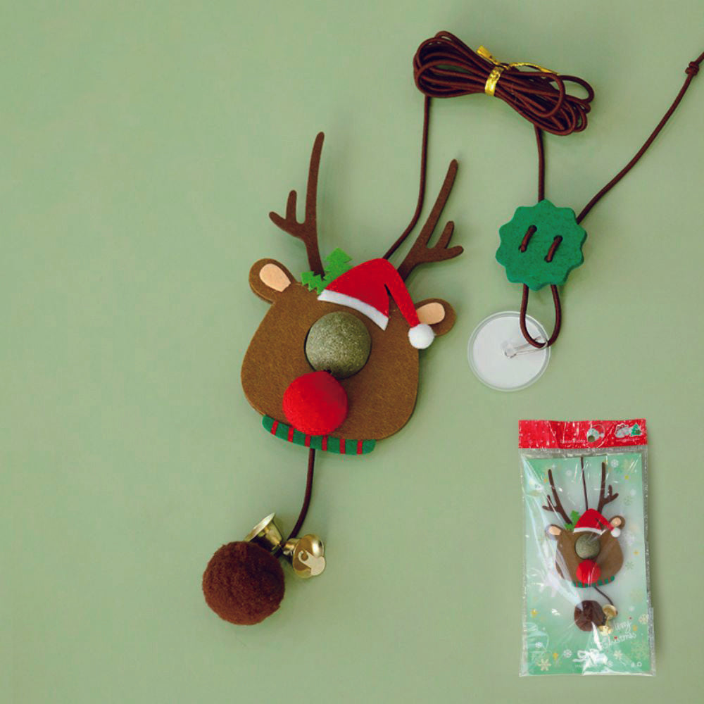 Christmas Hanging Door With Elastic Swing & Catnip Ball Cat Toy