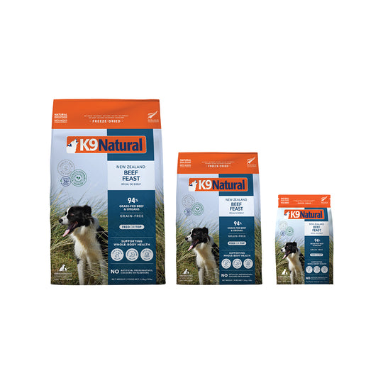 K9 Natural eligible freeze-dried dog food pack
