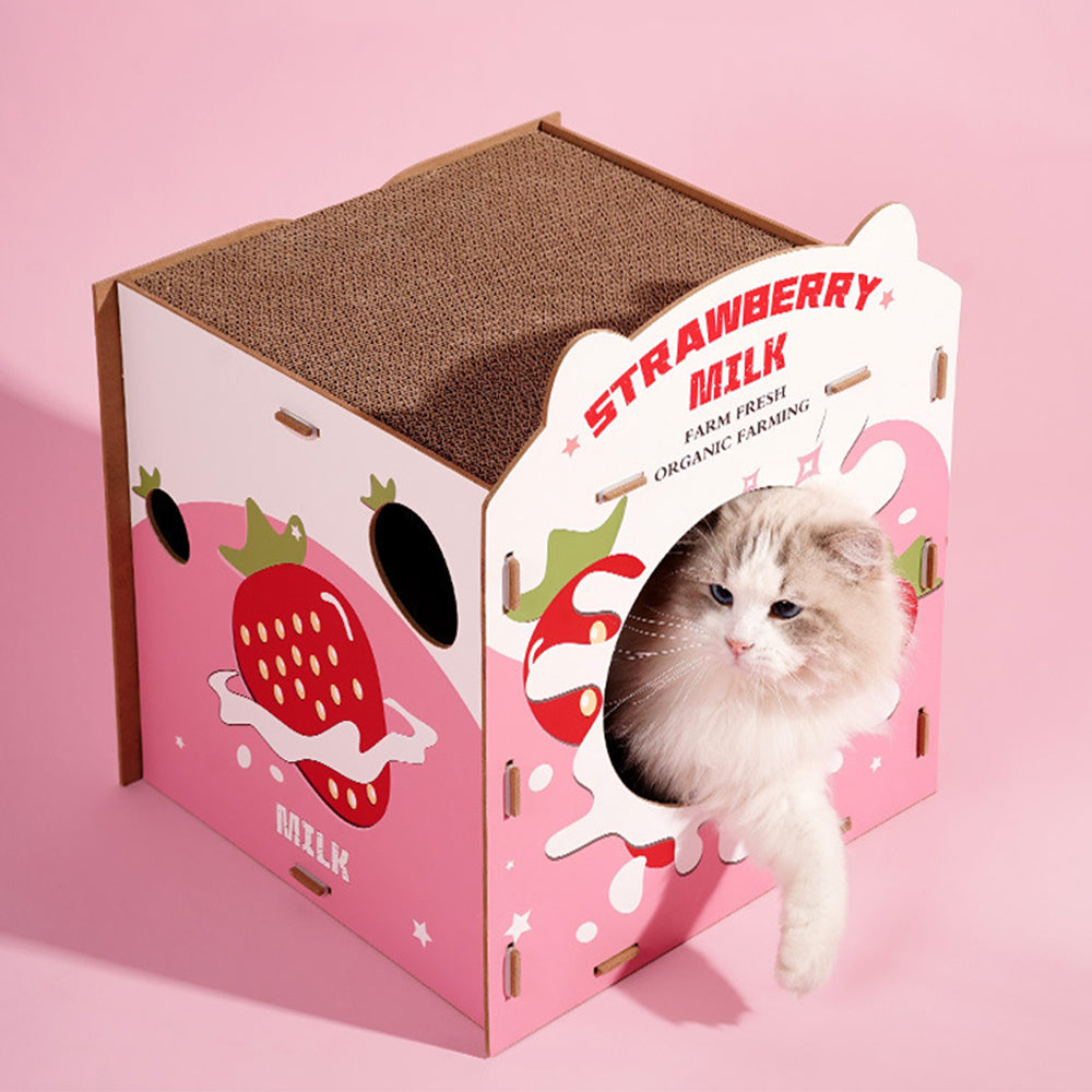 Strawberry Corrugated Paper Cat Bed Cat Scratcher