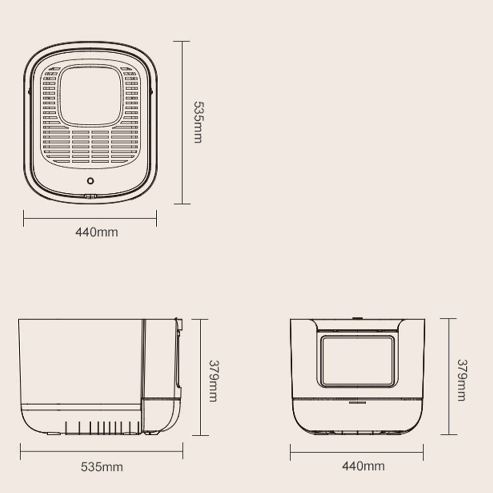 PAKEWAY Starry Valley Cat Litter Box 44x53.5x37.9cm