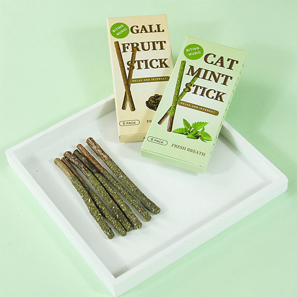 BITING MUSIC Green Polygonum Catnip Cat Mint Stick 6 Pack