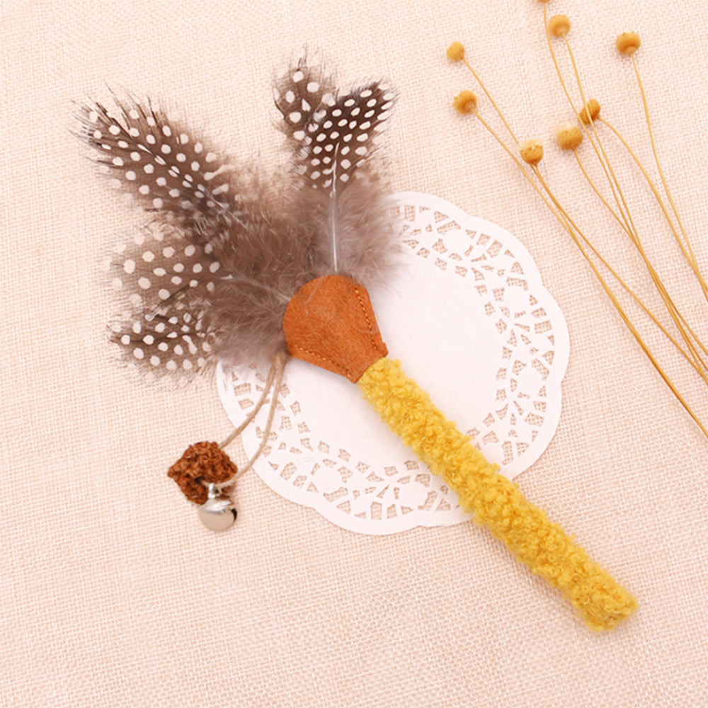 Wood Day Polygonum Feather Yellow Cat Teasing Stick