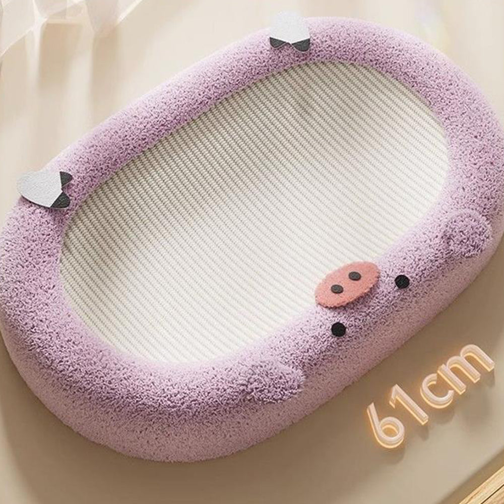 Cartoon Oval-shaped Extra Large Sisal Cat Scratcher - 61X40X9 cm