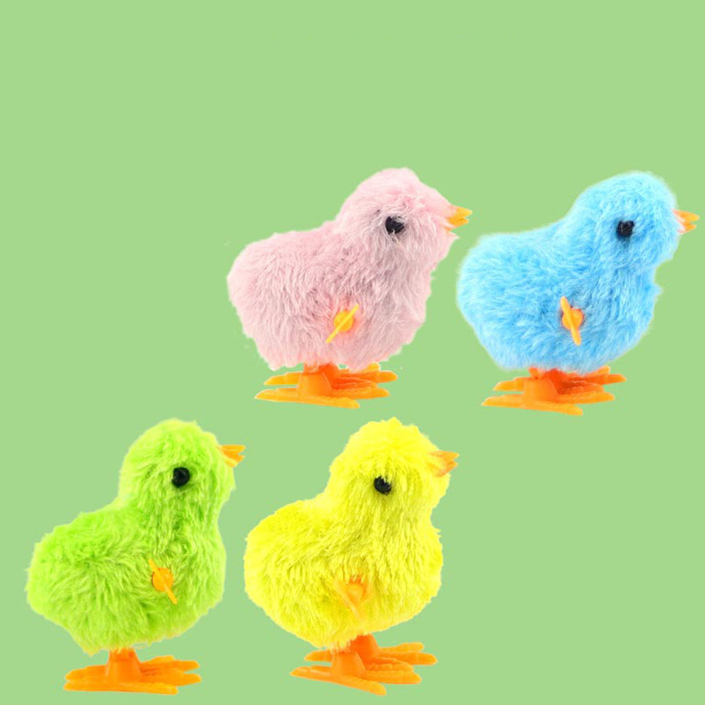 Plush Wind-up Chick Cat Toy 1pc - Random Color