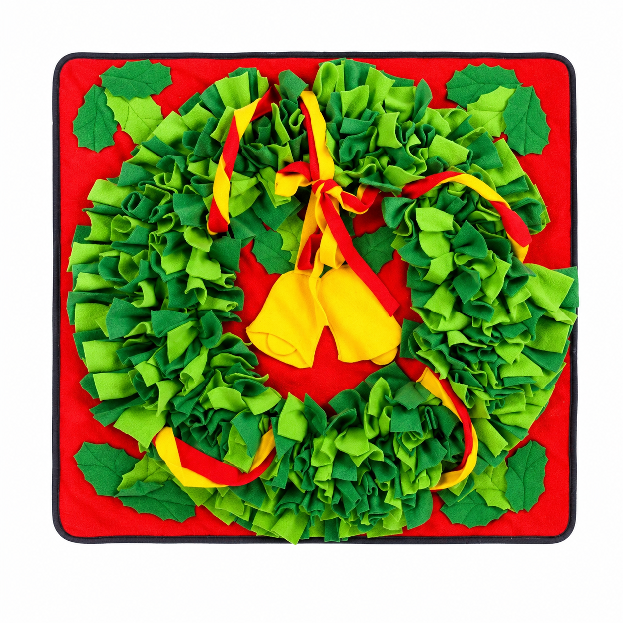 Christmas Wreath Dog Snuffle Mat – Green & Red