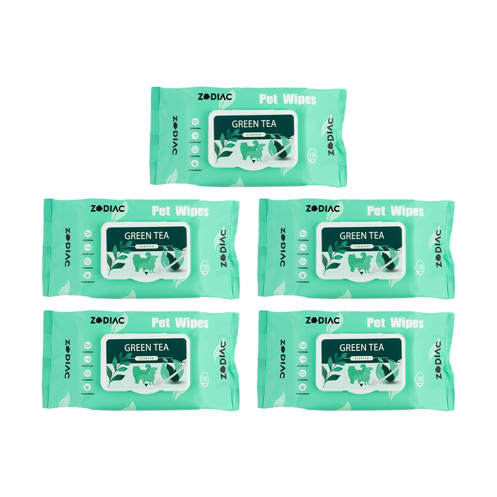 ZODIAC Green Tea Pet Grooming Wipes 100pcs