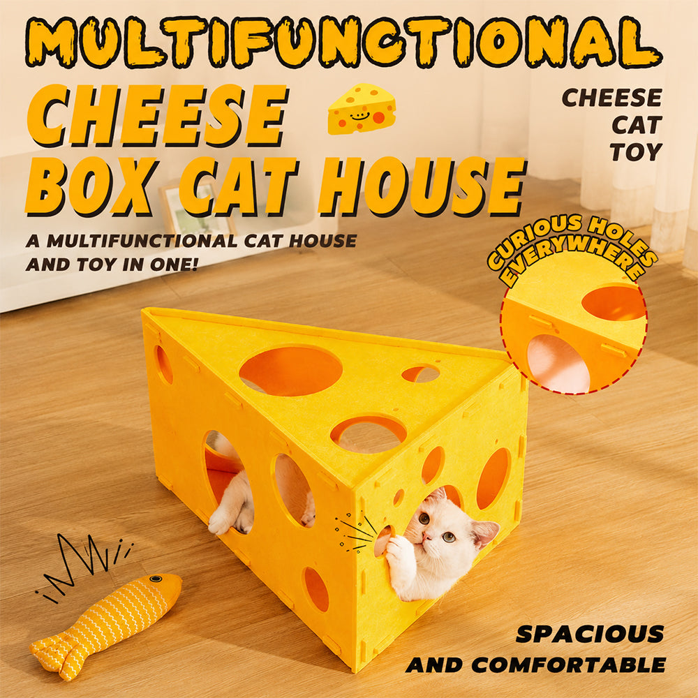 Felt Cat Tunnel Bed | Convertible Interactive Scratcher 3-in-1