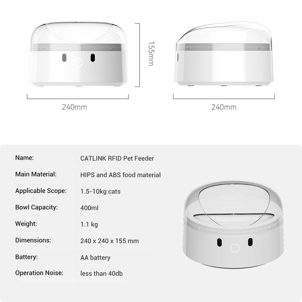 CATLINK F03 RFID Pet Feeder - Standard Version