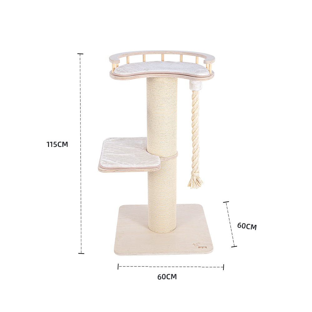 HONEYPOTCAT Tough & Play Sisal Scratch Tower - 115cm