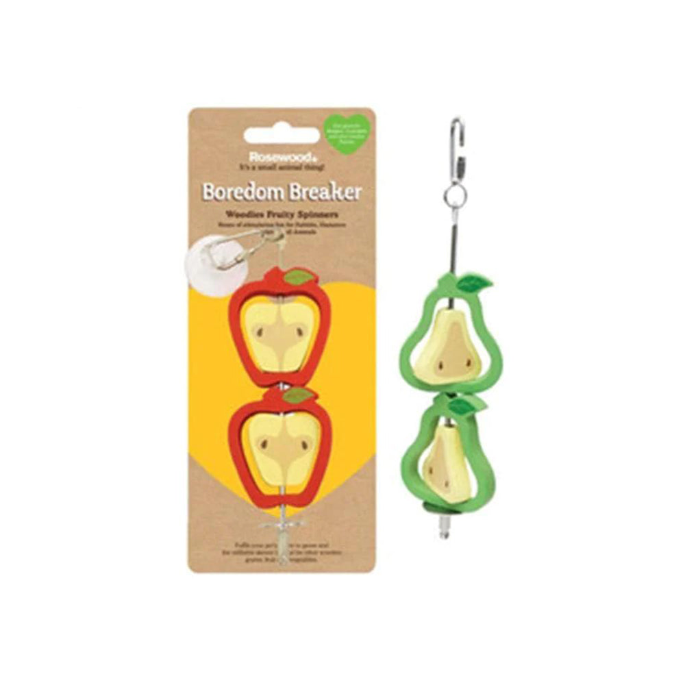 ROSEWOOD Woodies Fruit Spinners Small Animal Activity Toy