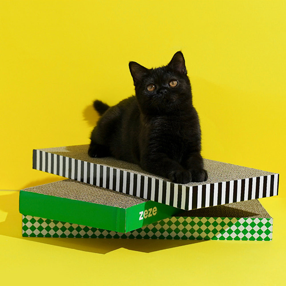 ZEZE 3-in-1 Cat Scratcher – Large Corrugated Cardboard