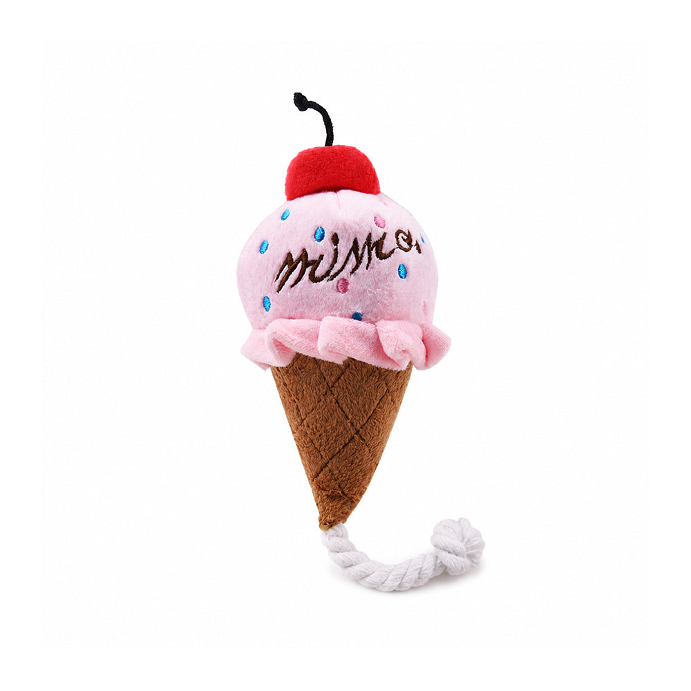 Ice Cream Squeaky Dog Toy – Pink