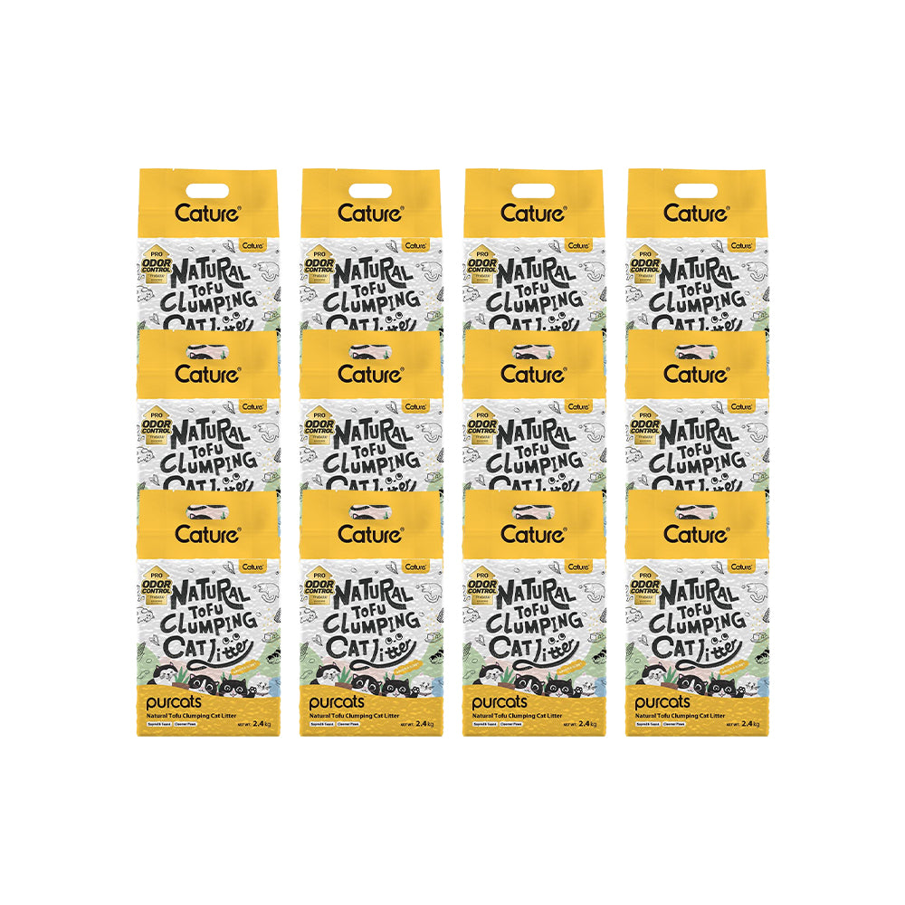 CATURE Original Tofu Clumping Cat Litter – Unscented, Fast Clumping, Low Tracking