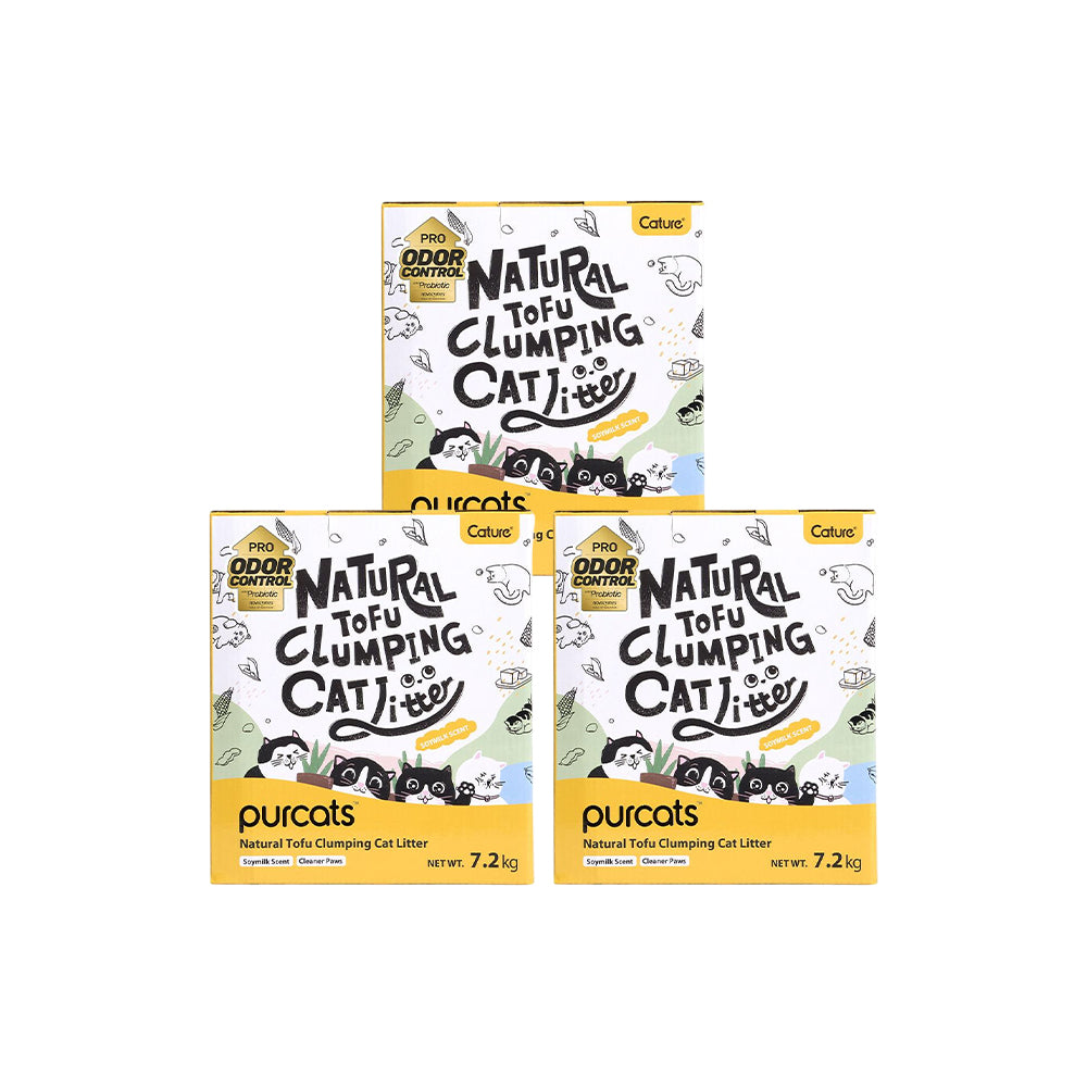 CATURE Original Tofu Clumping Cat Litter – Unscented, Fast Clumping, Low Tracking