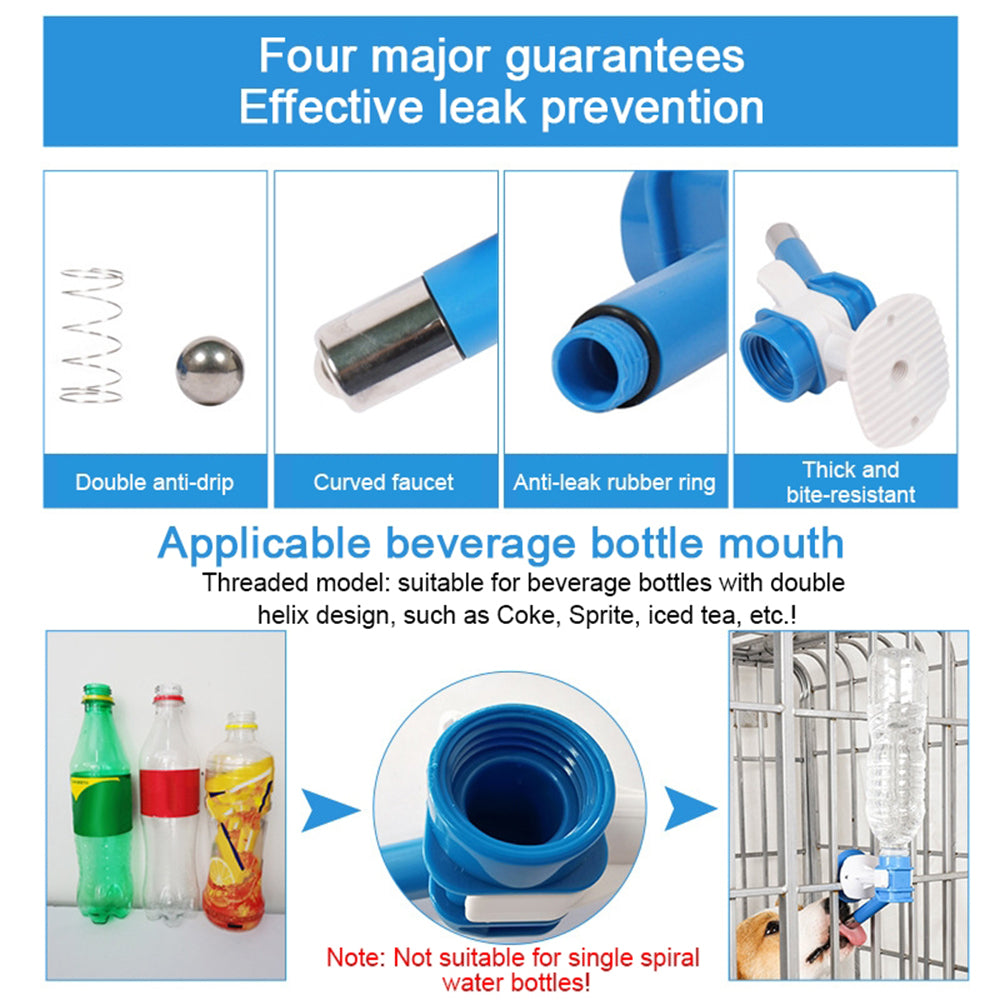 Hanging Pet Water Bottle Connector-Water Head Attachment for Cages