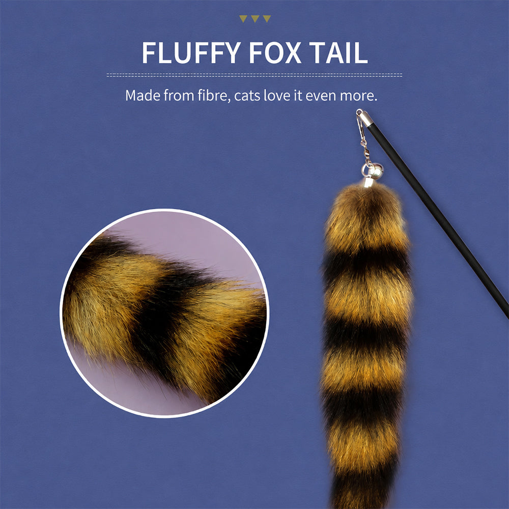 Cat Wand Toy Extendable Feather Teaser with Refill Head | PETSO