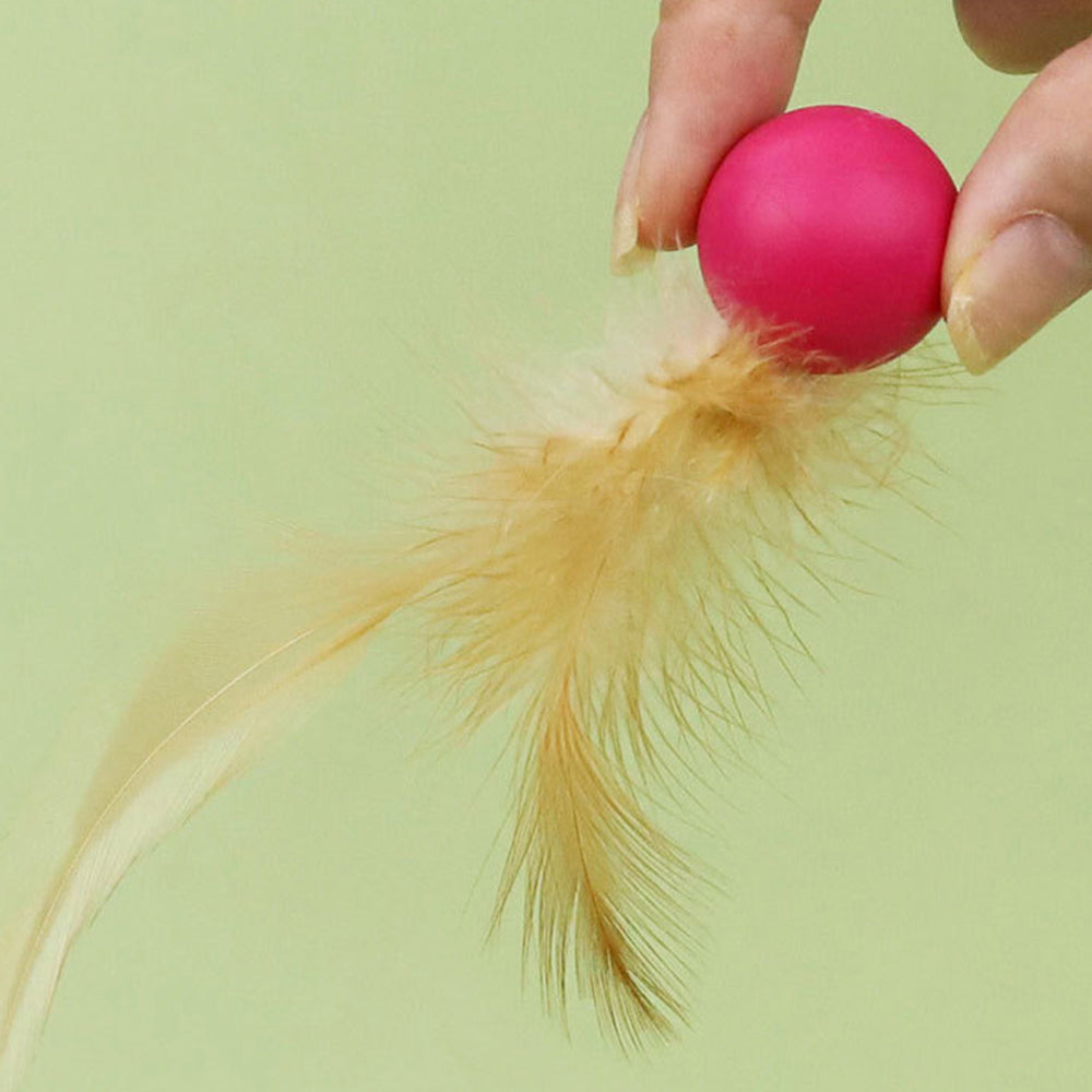 Cat Toy Bouncy Ball Feather Interactive 3 Pack
