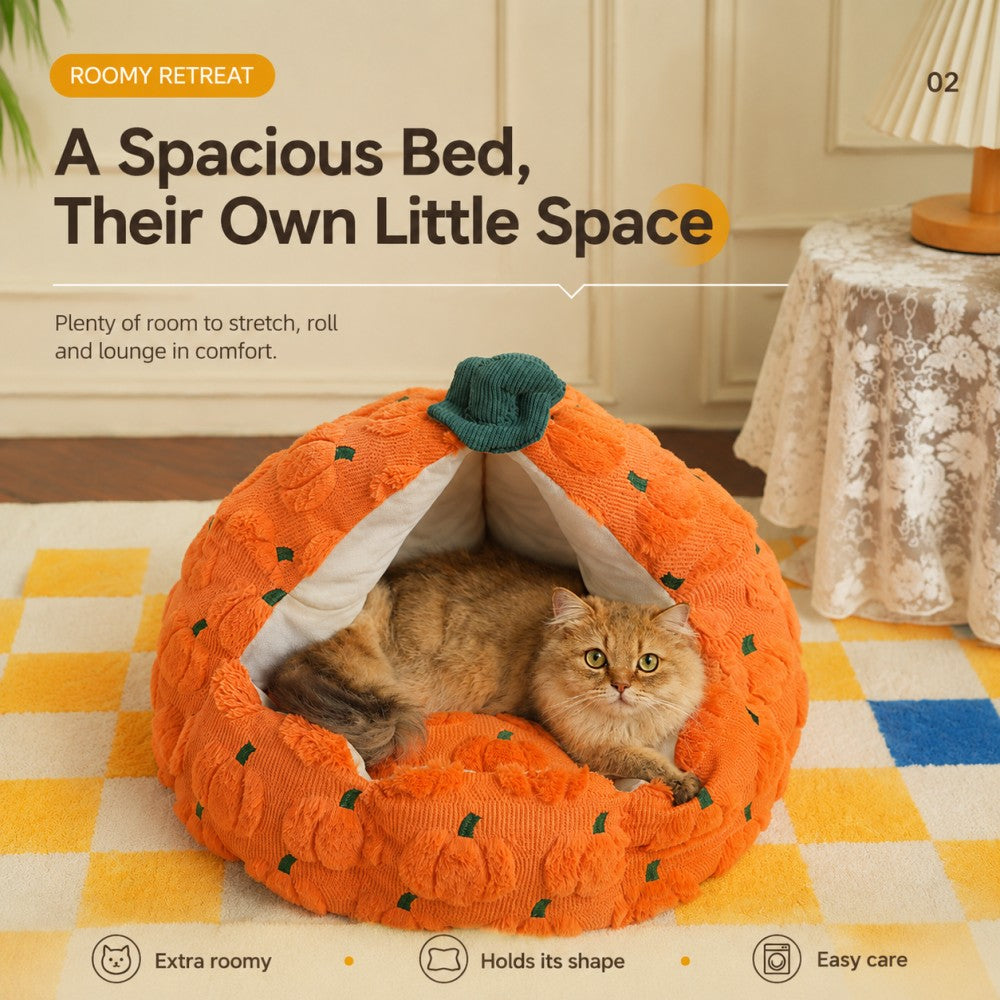 Enclosed Cat Bed Cozy Warm House