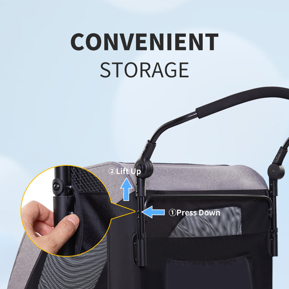 Easy Fold Pet Stroller - One-Touch Folding Design