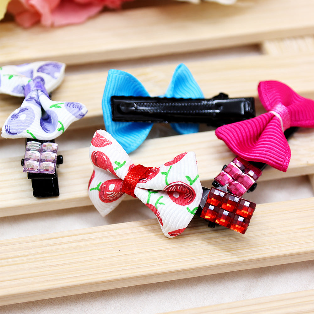 Pet Hair Clip Cute Cherry Bow Grooming Accessory Random 1pc