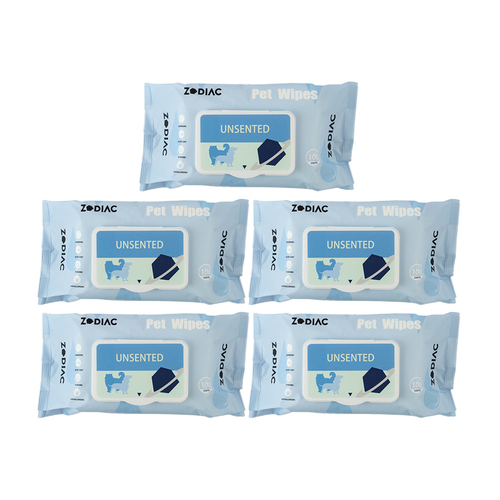 ZODIAC Unscented Pet Grooming Wipes 100pcs