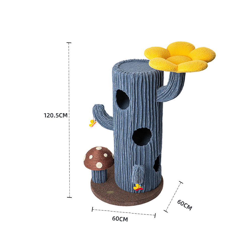 HONEYPOTCAT Solo Cactus Bloom Cat Tree - 120.5cm 220601b/220601g