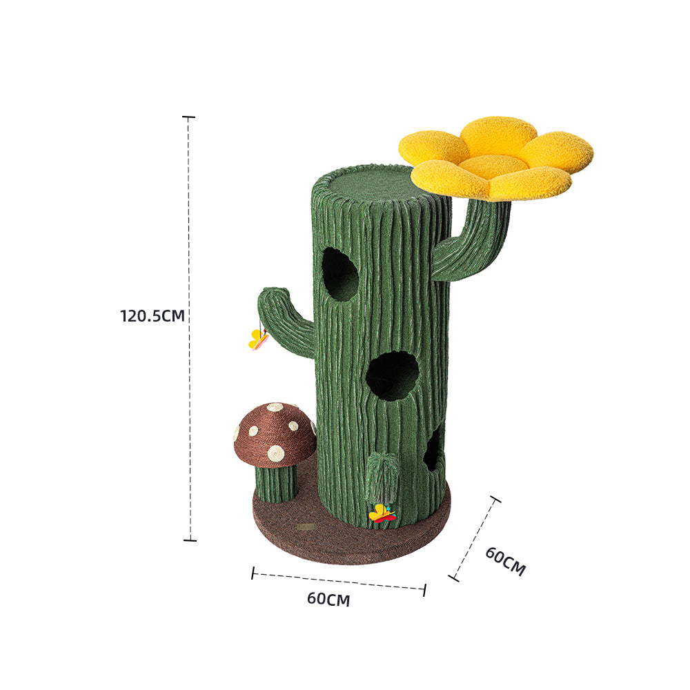 HONEYPOTCAT Solo Cactus Bloom Cat Tree - 120.5cm