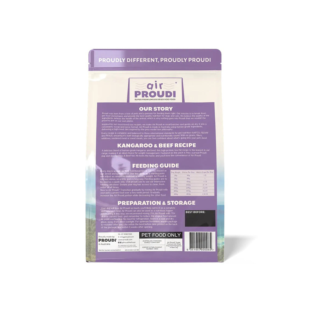 AIR PROUDI Premium Kangaroo & Beef Air Dried Dog Food