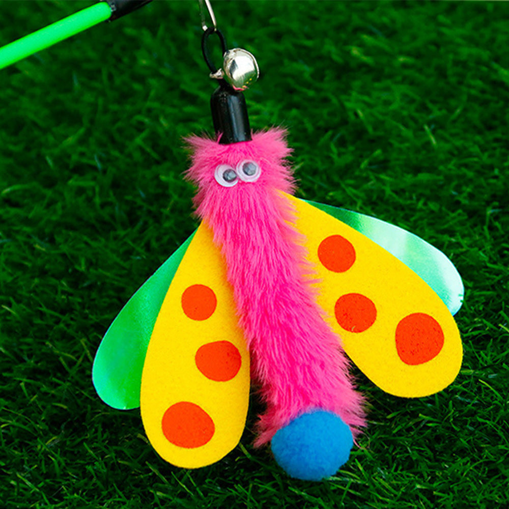 Pink Flying Insect Bell Cat Teaser