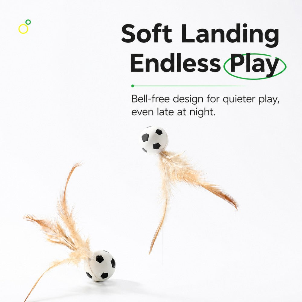 Interactive Feather Bounce Ball – Self-Play Cat Toy