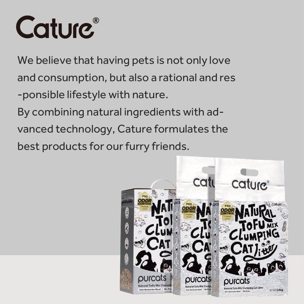 CATURE Tofu Clumping Cat Litter Pellet & Bentonite & Wood 14L/5.6Kg