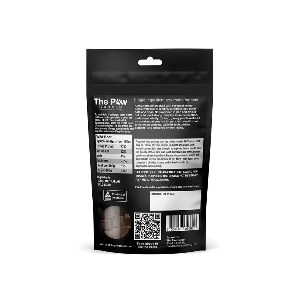 THE PAW GROCER Wild Boar Freeze Dried Cat Treats 50g
