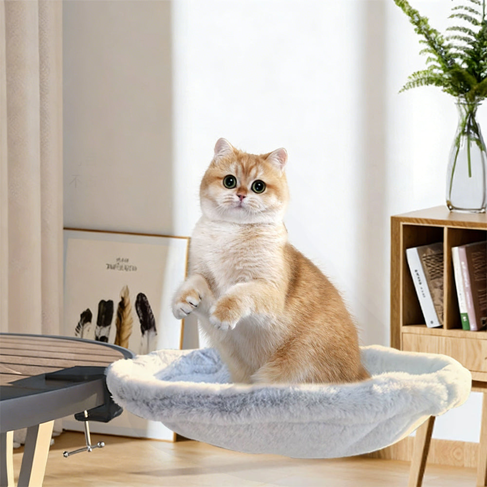 Desk-Mounted Cat Hammock – Clip-On Cat Bed for Table & Desk