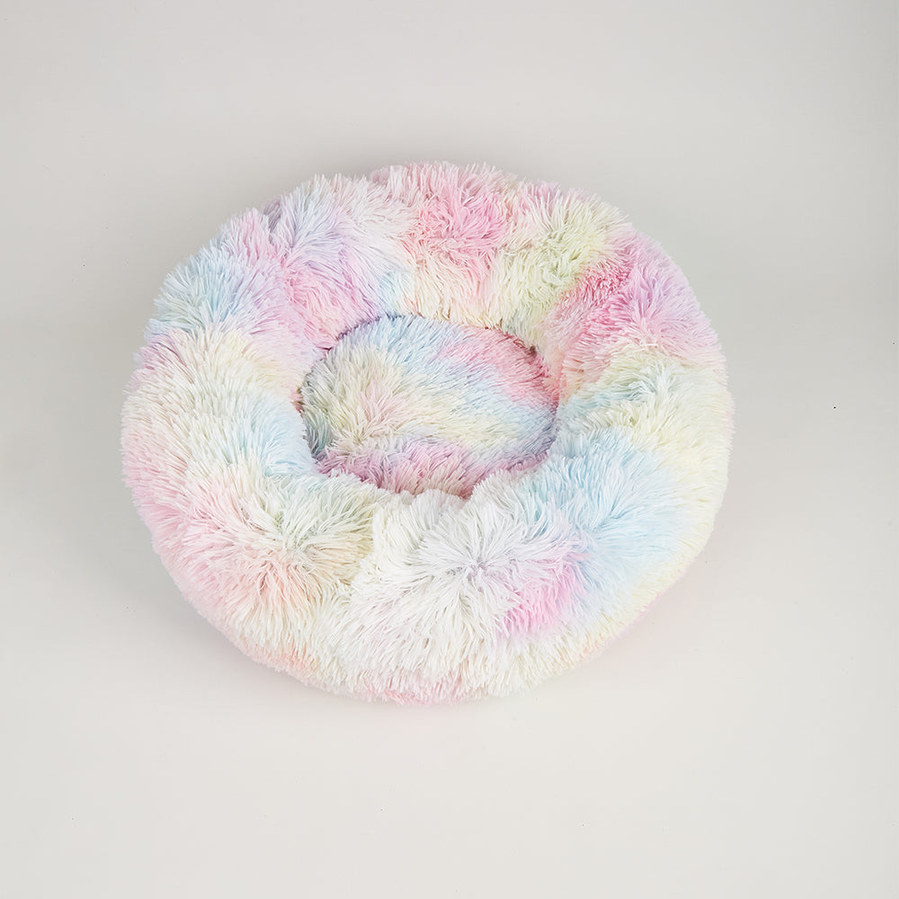 FOFOS Tie-Dye Donut Pet Cuddler Bed