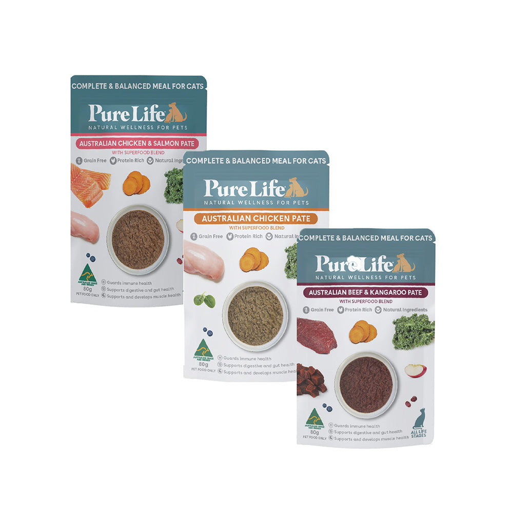 PURE LIFE Variety Pate Wet Cat Food 80g x 12
