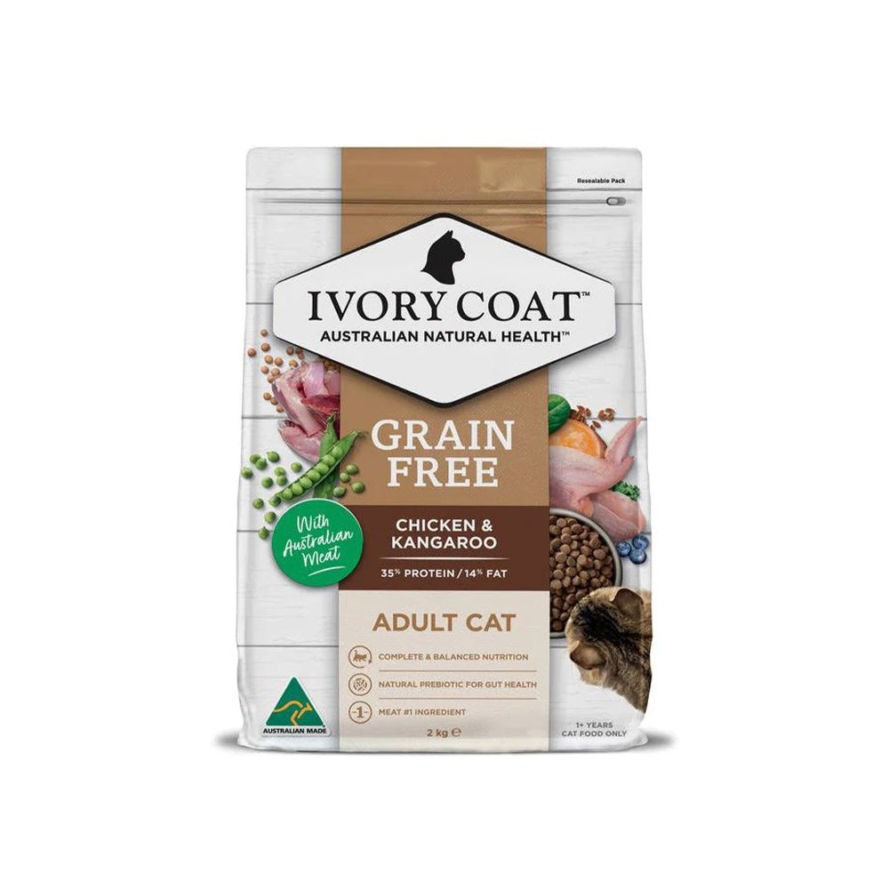 IVORY COAT Grain Free Chicken Kangaroo Adult Cat Food 2kg Petso Au