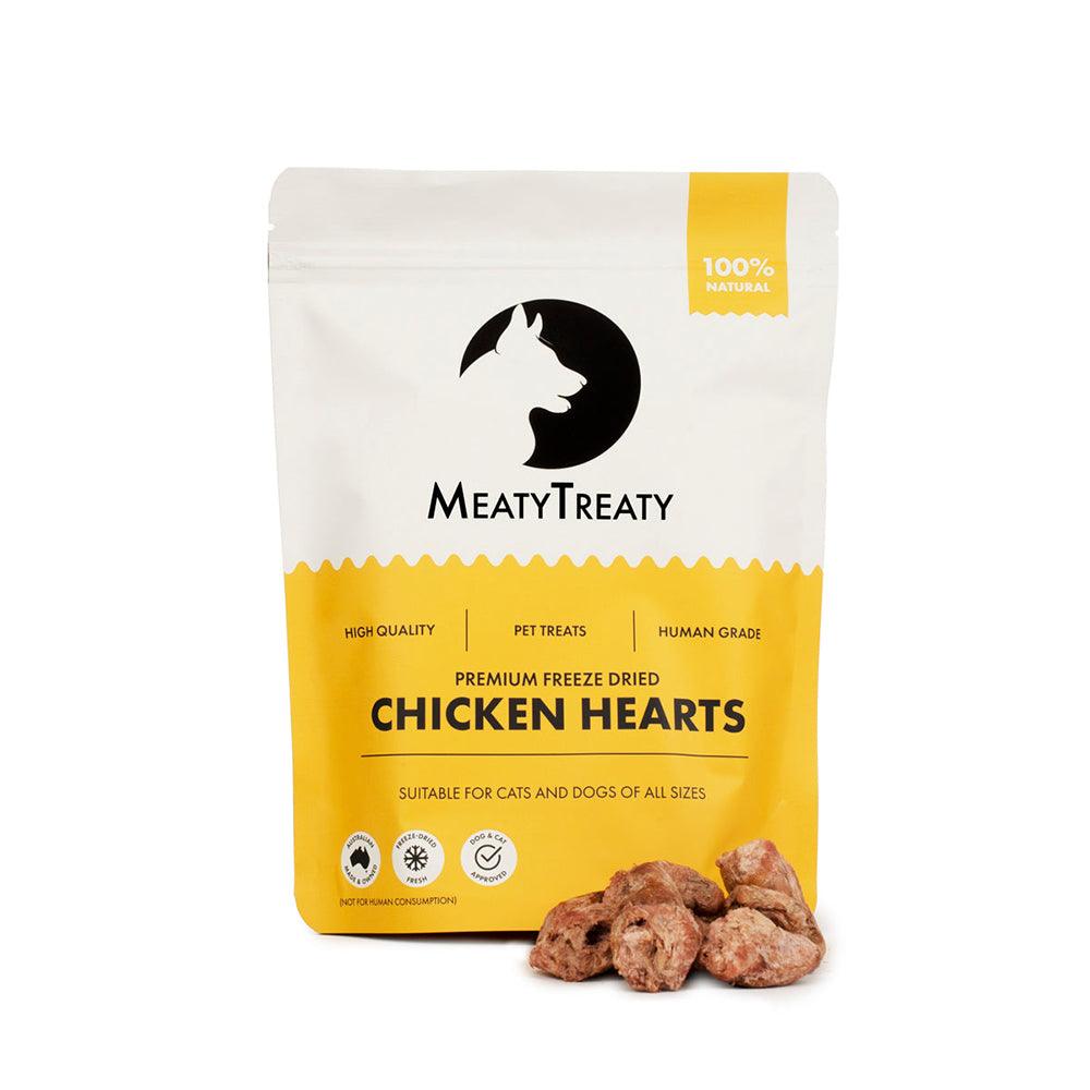 MEATY TREATY Chicken Heart Freeze Dried Dog & Cat Treats 100g