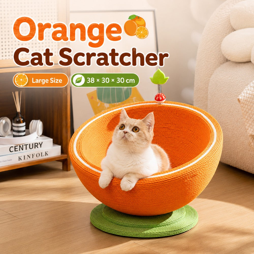 Extra Large Sisal Cat Scratcher & Bed – Round Multi-Functional Cat Bowl