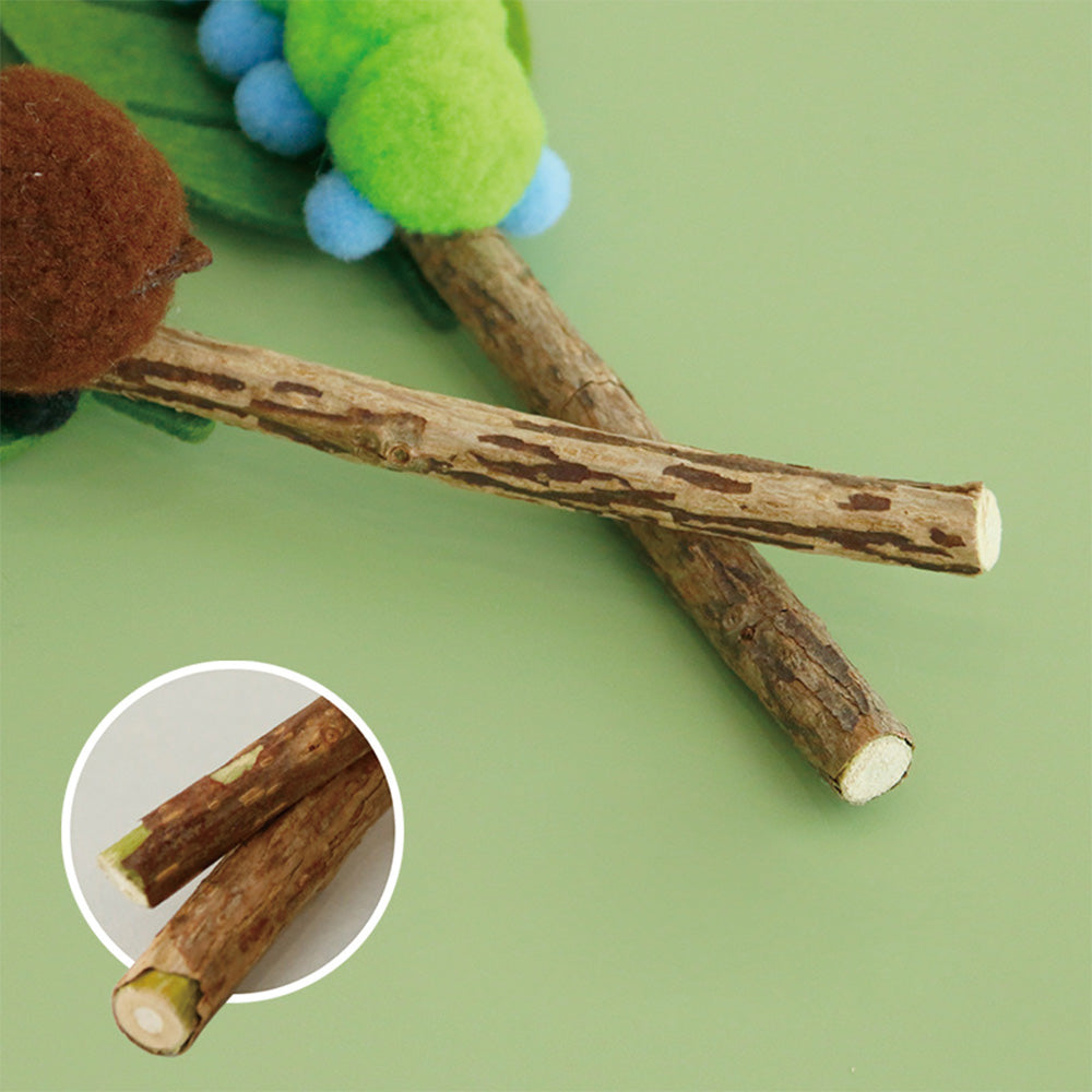 Green Caterpillar Ant Set Wooden Knot Molar Stick