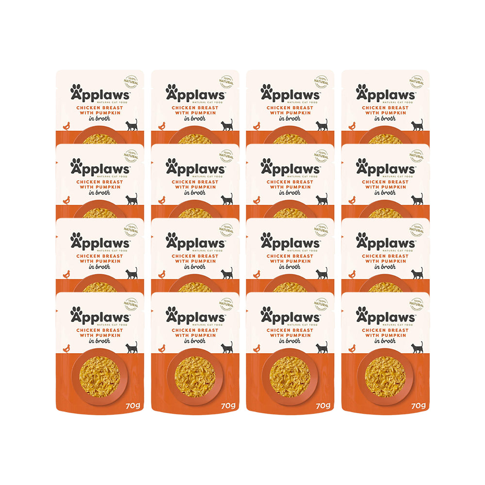 APPLAWS Chicken Breast with Pumpkin Wet Cat Food Pouch