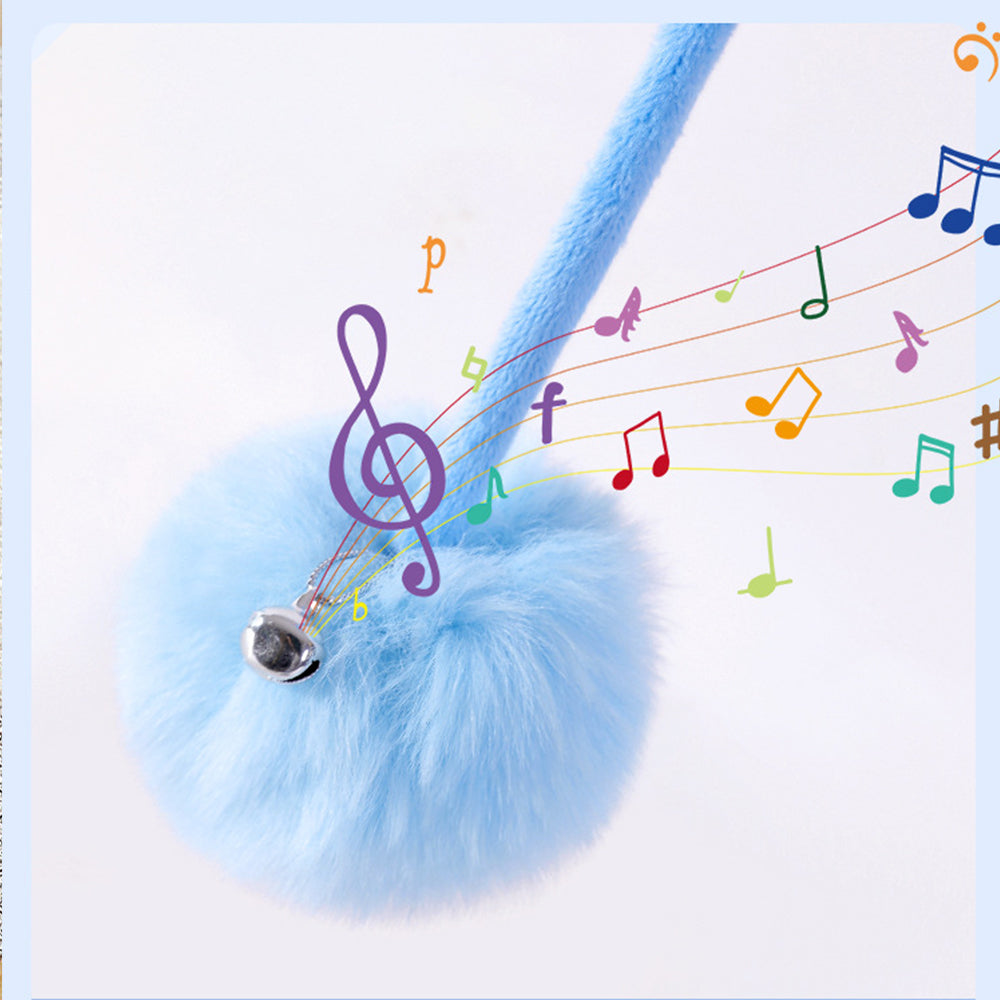 Blue Plush Spring Ball Hanging Stretchable Cat Toy