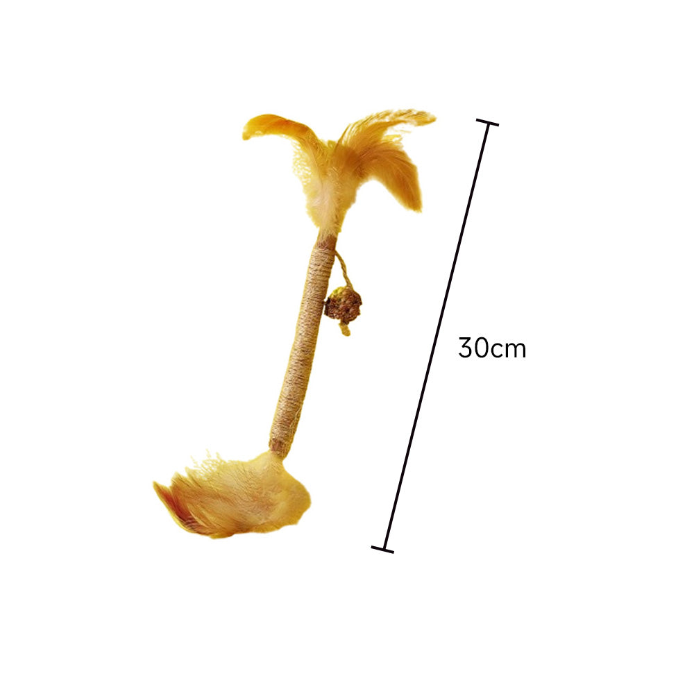 LureFoliage Purslane Cat Teaser Wand With Feathers