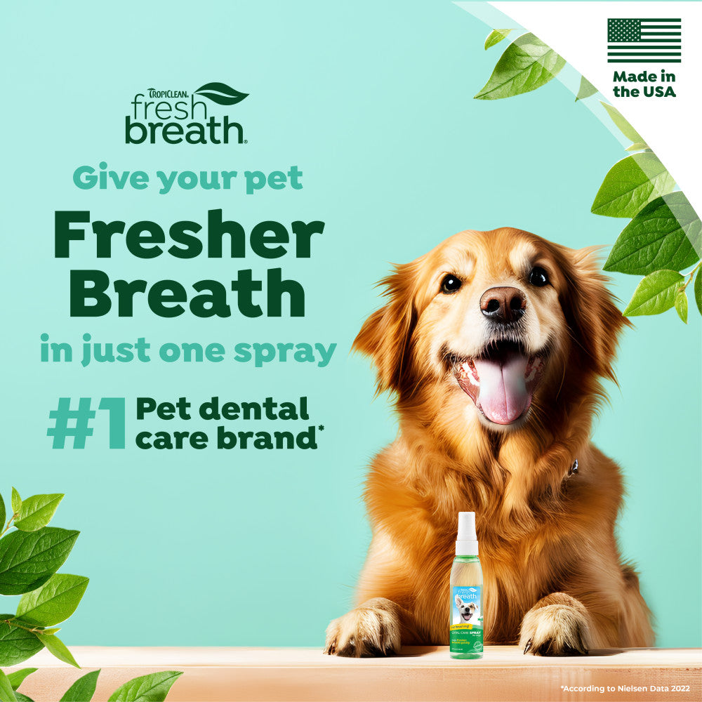 TROPICLEAN Fresh Breath Original Oral Care Spray For Dogs 118ml