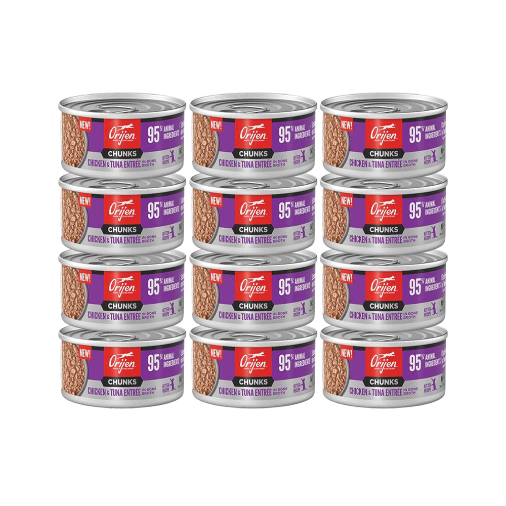 ORIJEN Chunks & Shreds - Chicken & Tuna Entrée Kitten Wet Cat Food