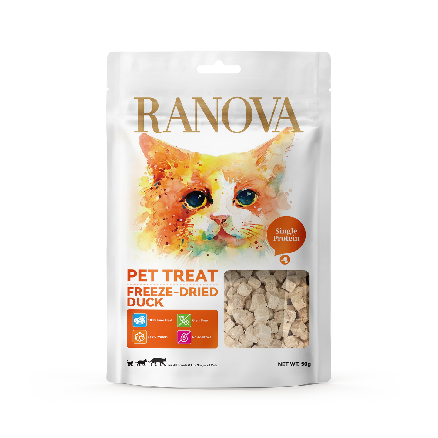 RANOVA Duck Freeze Dried Cat Treats 50g