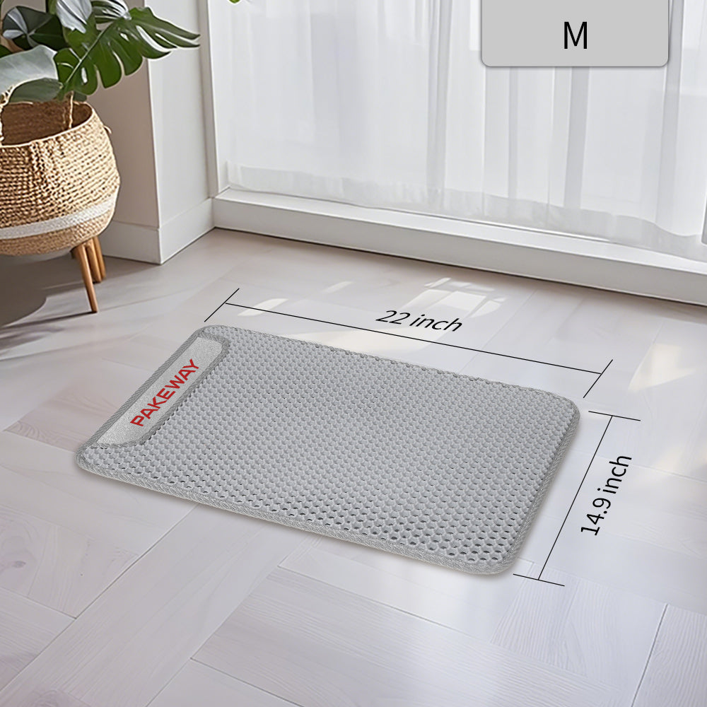 PAKEWAY Cat Litter Mat with Non-Slip Washable 69x51cm
