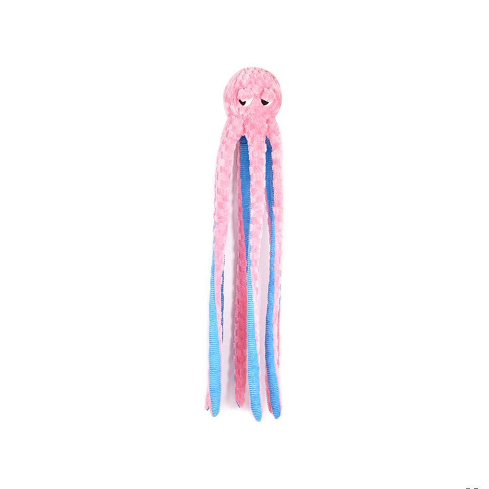 Long Dog Tug Toy Octopus Squeaky Interactive