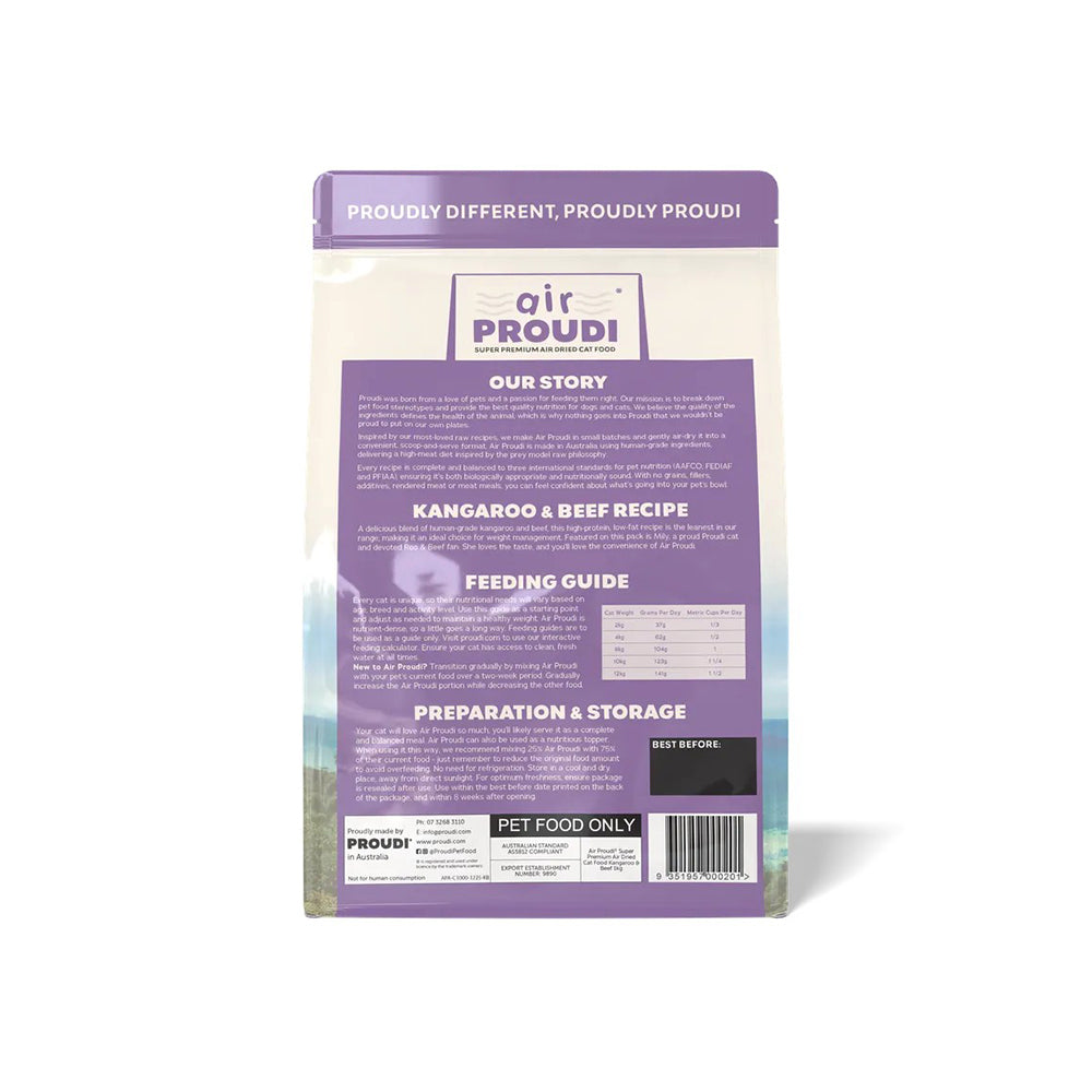 AIR PROUDI Premium Kangaroo & Beef Air Dried Cat Food
