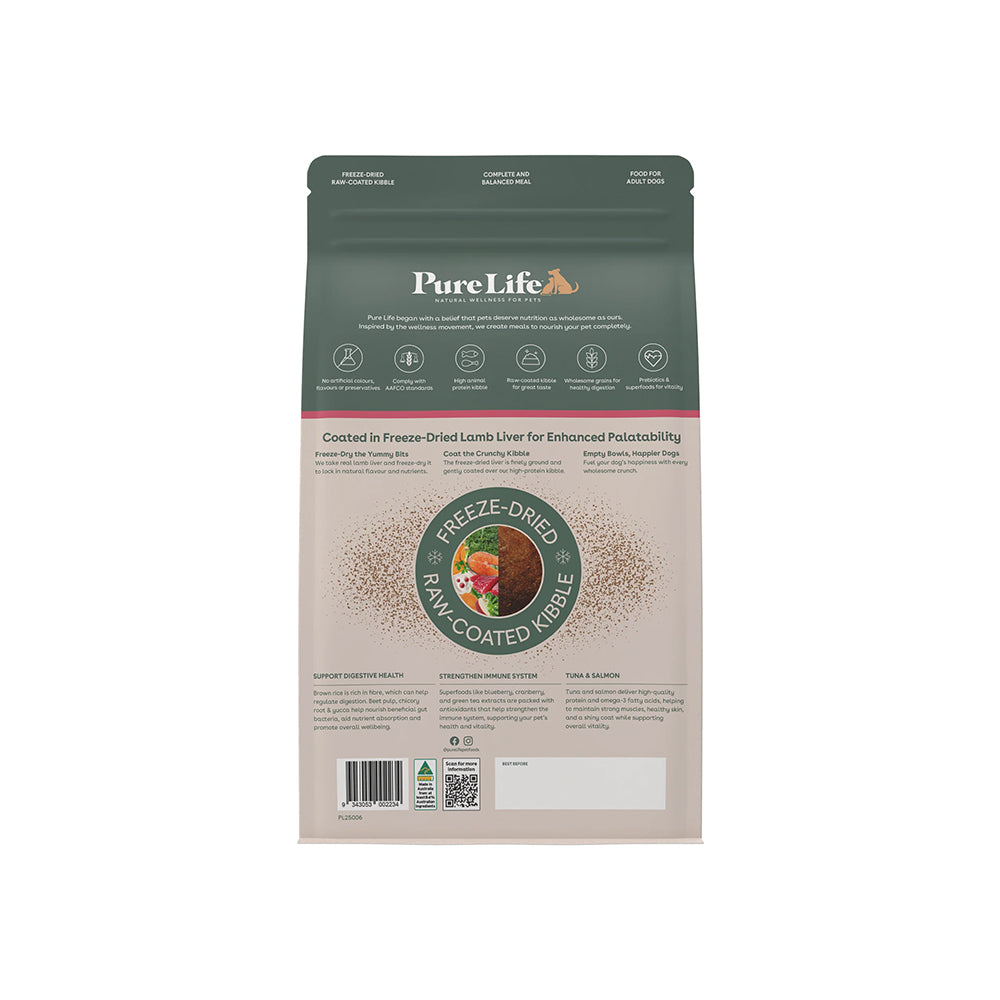 PURE LIFE Freeze-Dried Raw-Coated Tuna & Salmon Adult Dry Dog Food