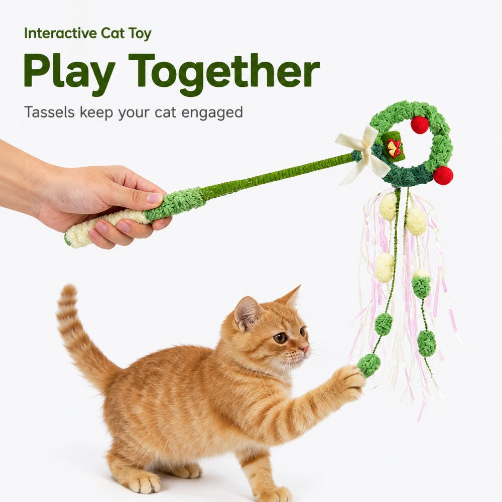 Fairy Magic Wand Cat Toy – Interactive Plush Wand with Bell & Tassel